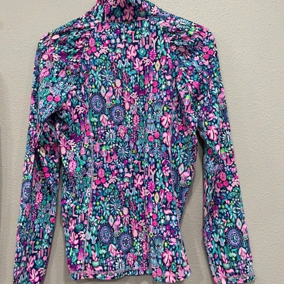 NWOT Lilly Pulitzer Justine 1/2 Zip UPF 50+ Low Tide Navy - Picture 2 of 4